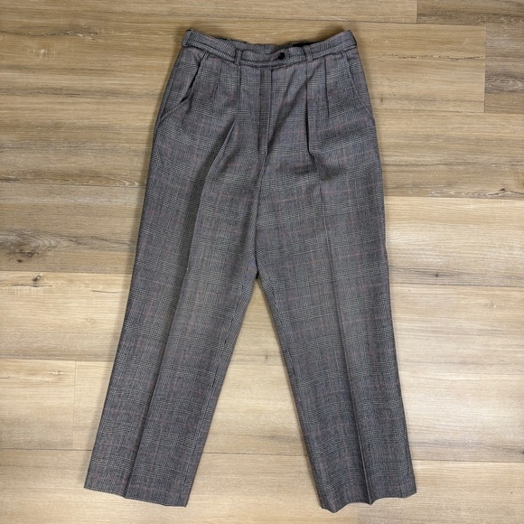 Giorgio Sant Angelo Pants - Vintage Giorgio Sant'Angelo Glen Check Wool Pants, Vintage Size 10